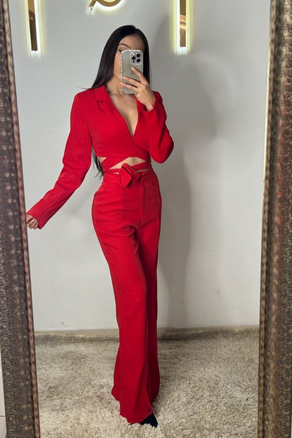 Pantalón de vestir rojo - Imagen 4