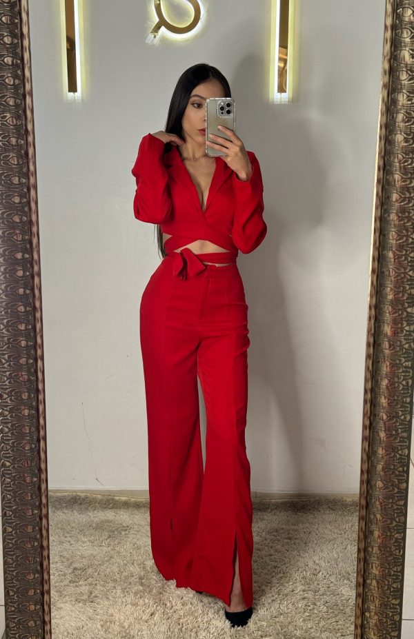 Pantalón de vestir rojo