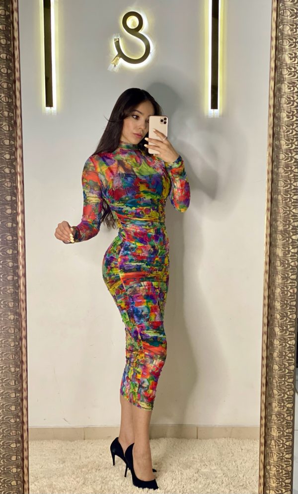 Vestido mesh de colores