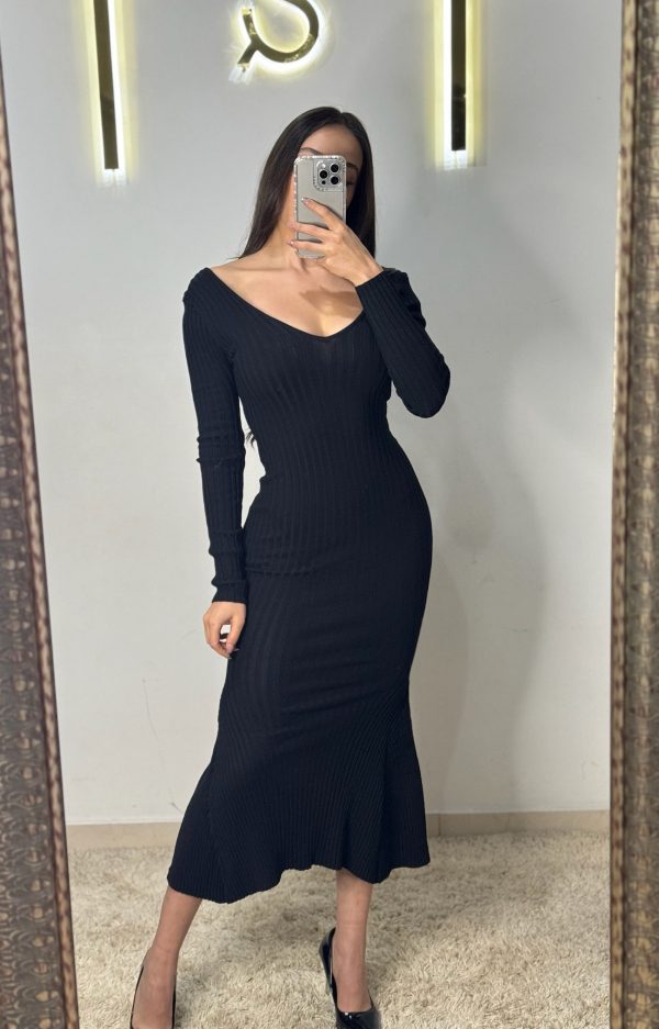 Vestido largo de punto acampanado - Imagen 6