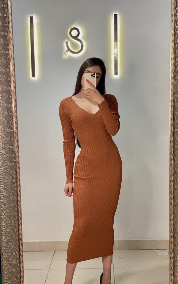 Vestido chedrón de punto - Imagen 5