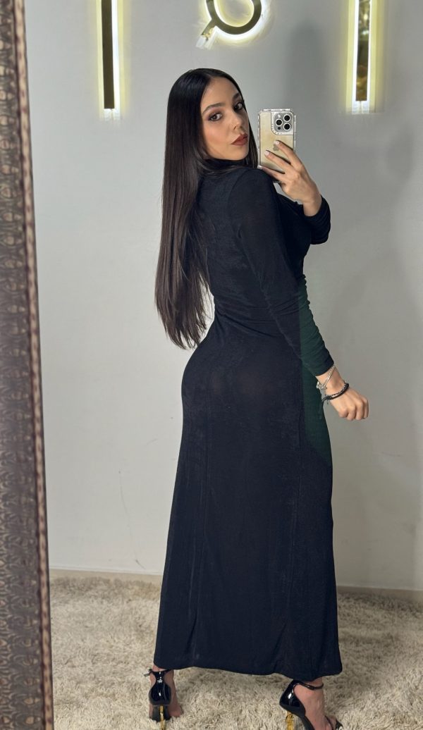 Vestido largo de licra negro - Imagen 2