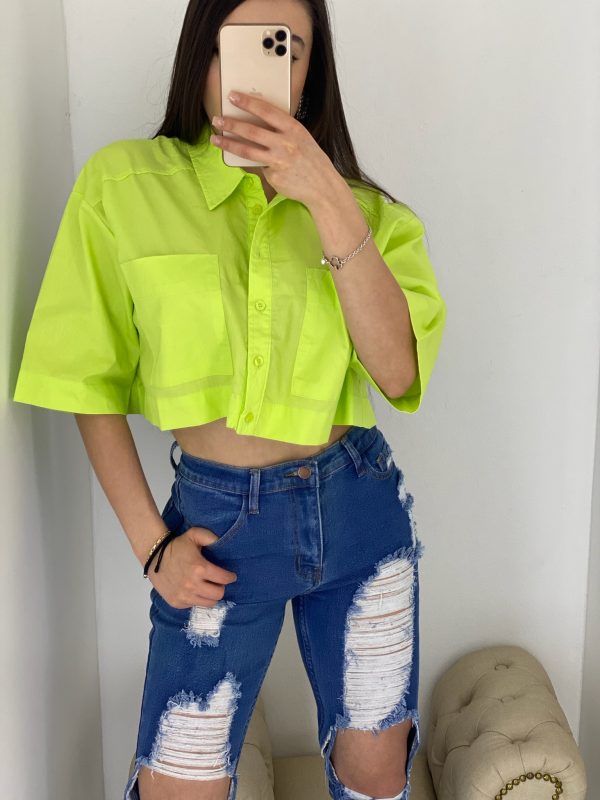 Camisera crop verde limón