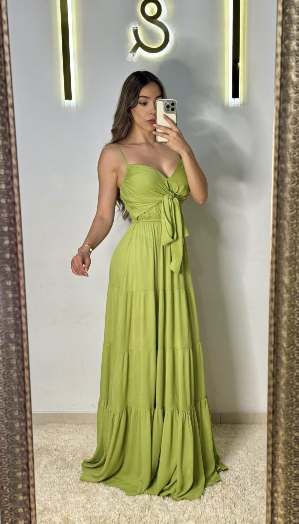 Vestido largo verde - Imagen 4