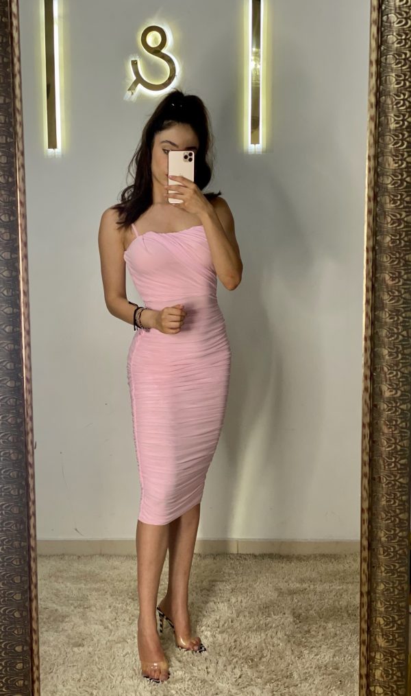 Vestido mesh rosa - Imagen 4