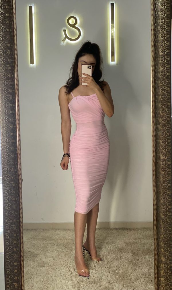 Vestido mesh rosa - Imagen 2