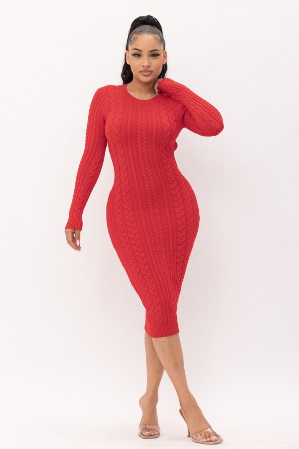 Vestido rojo de tejido sin espalda