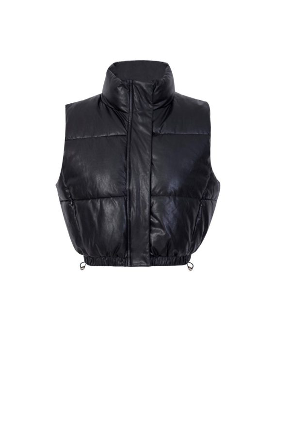 Chaleco negro de piel